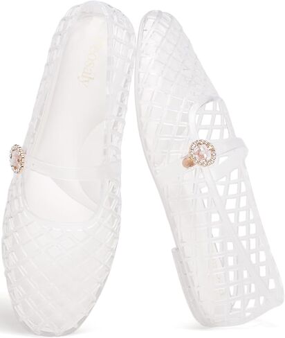 Flats for Women Comfortable Slip On Pointed Toe Womens Jelly Shoes | Women’s closed-toe jelly flats for everyday wear, with easy slip-on comfort for shopping, travel, and casual outfits in Kuwait