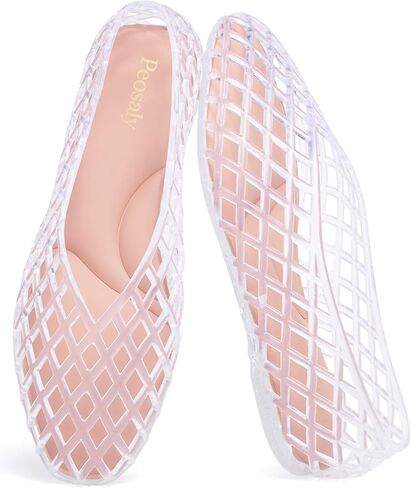 Flats for Women Comfortable Slip On Pointed Toe Womens Jelly Shoes | Women’s closed-toe jelly flats for everyday wear, with easy slip-on comfort for shopping, travel, and casual outfits in Kuwait