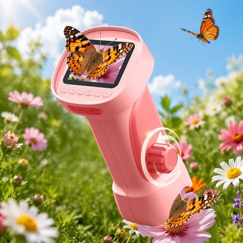 1000X Handheld Digital Microscope for Kids with 2.4" IPS Screen (Orange) | Portable Educational STEM Microscope Toy with Photo/Video, 8 LEDs, Manual Focus, Rechargeable for Ages 4-12 Boys & Girls in Kuwait