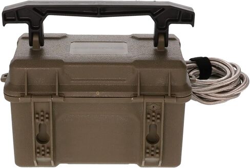 STEALTH CAM 12V Battery Box Kit - Portable Compact Waterproof Sealed Battery Charging Box for Hunting Trail Cameras w/ External Power Jack | AC Charger, 10Ft Steel Cable Included | Weatherproof 12V Sealed Lead-Acid Battery Box with AC Charger and 10ft Sta in Kuwait