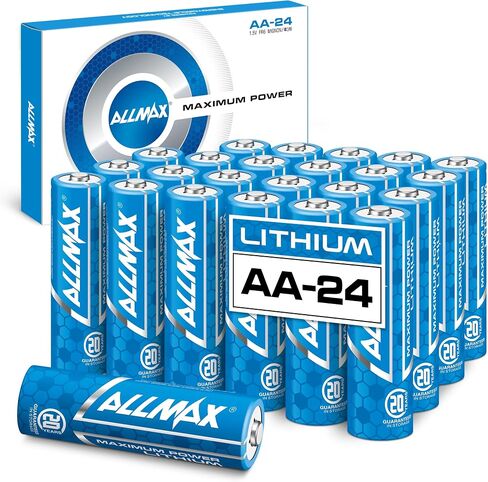Allmax AA Maximum Power Lithium Batteries (24 Count) – 1.5V | 20-Year Shelf Life • Perfect for Blink Security Cameras • Leakproof • Longest Lasting • Ultimate Performance in Saudi Arabia
