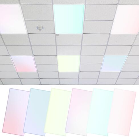 EEEKit 6 PCS Magnetic Light Covers for Ceiling Lights Classroom | 4 x 2 FT Pastel Fluorescent Light Covers Diffuser for Office School Drop Ceiling - Reduce Glare & Eye Strain in Kuwait