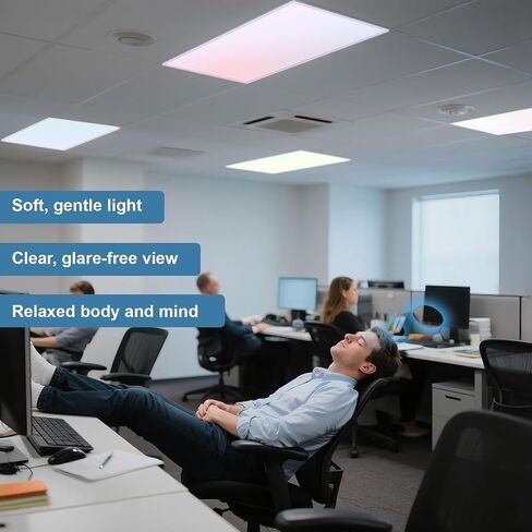 EEEKit 6 PCS Magnetic Light Covers for Ceiling Lights Classroom | 4 x 2 FT Pastel Fluorescent Light Covers Diffuser for Office School Drop Ceiling - Reduce Glare & Eye Strain in Kuwait