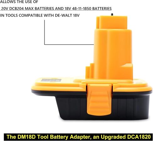 Compatible with De-Walt Old 18V XRP NiCad/NiMH Tools, 2 Pack DM18D Adapter | Compatible with De-Walt NEW 20V MAX Lithium Battery & Compatible with Mil-waukee 18V Li-ion Battery, Replaces DCA1820 Adapter in Kuwait