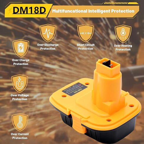 Compatible with De-Walt Old 18V XRP NiCad/NiMH Tools, 2 Pack DM18D Adapter | Compatible with De-Walt NEW 20V MAX Lithium Battery & Compatible with Mil-waukee 18V Li-ion Battery, Replaces DCA1820 Adapter in Kuwait