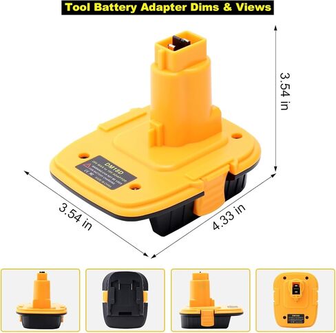 Compatible with De-Walt Old 18V XRP NiCad/NiMH Tools, 2 Pack DM18D Adapter | Compatible with De-Walt NEW 20V MAX Lithium Battery & Compatible with Mil-waukee 18V Li-ion Battery, Replaces DCA1820 Adapter in Kuwait