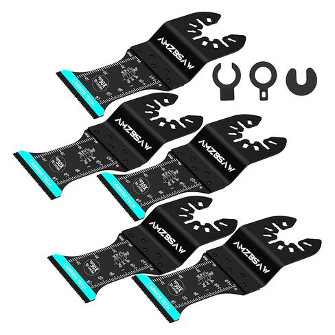 AMZBSAW 5 PCS Carbide Oscillating Tool Blades, Professional Multi Tool Blades Kits for Bolts Screws Hard Material Metal Nails Drywall, Multitool Blades Fit Dewalt Bosch Milwaukee Ryobi in Kuwait