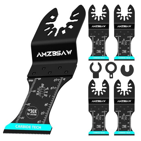 AMZBSAW 5 PCS Carbide Oscillating Tool Blades, Professional Multi Tool Blades Kits for Bolts Screws Hard Material Metal Nails Drywall, Multitool Blades Fit Dewalt Bosch Milwaukee Ryobi in Kuwait