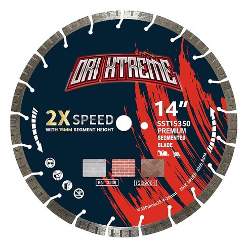14 Inch Diamond Saw Blade, Turbo General Purpose Segmented Blade | Dry/Wet Cutting Concrete, Reinforced Concrete, Masonry, Brick, Block, 1"-20mm Arbor in Kuwait