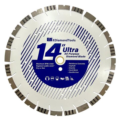 18" All Purpose Diamond Saw Blade for Concrete Asphalt 1" Arbor | Pro-series, saw blade for hard/reinforced concrete, asphalt, granite, ductile iron piping, 6-5/8" cutting depth in Saudi Arabia