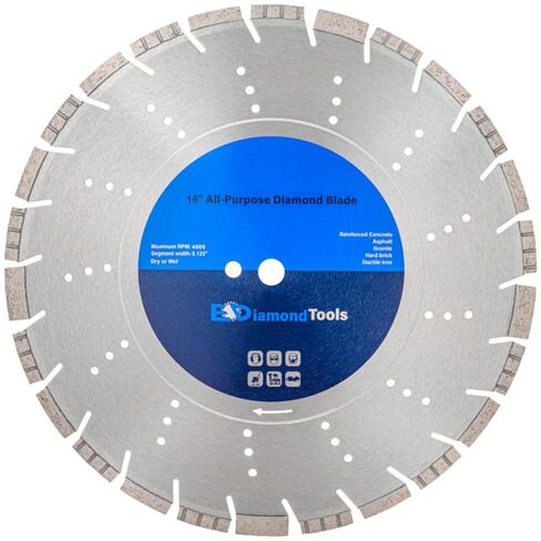 18" All Purpose Diamond Saw Blade for Concrete Asphalt 1" Arbor | Pro-series, saw blade for hard/reinforced concrete, asphalt, granite, ductile iron piping, 6-5/8" cutting depth in Saudi Arabia