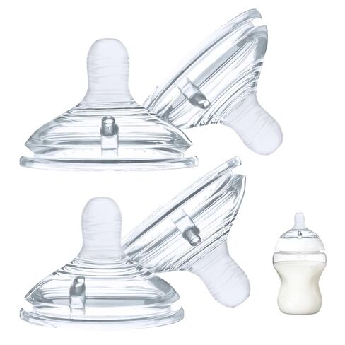 حلمات زجاجة سيليكون من 4 عدادات لتومي TIPPEE Natural Start Natural Bottles Anti-Colic وزجاجات مضادة للدولين وأقرب إلى زجاجات الطبيعة ، صمامًا شبيهًا بالثدي ، مضاد للدورة ، تدفق متوسط ​​، 3 أمتار+ in Kuwait