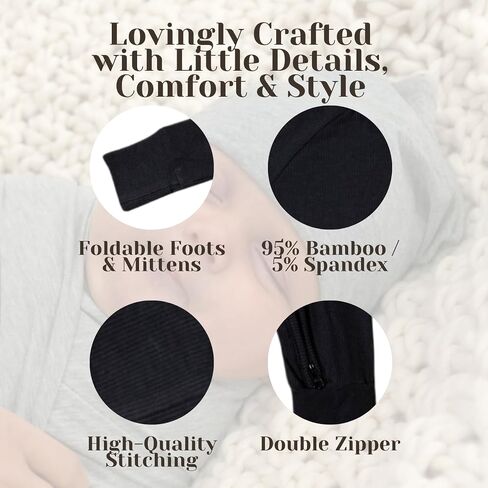 Ribbed Bamboo Baby Romper, Ribbed Bamboo Baby Pajamas & Loungewear–Newborn- 12-Months Gender Neutral Essentials in Kuwait
