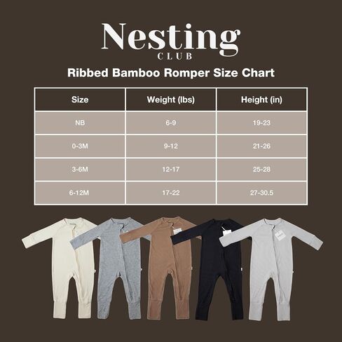 Ribbed Bamboo Baby Romper, Ribbed Bamboo Baby Pajamas & Loungewear–Newborn- 12-Months Gender Neutral Essentials in Kuwait