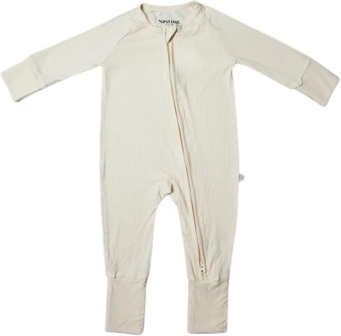 Ribbed Bamboo Baby Romper, Ribbed Bamboo Baby Pajamas & Loungewear–Newborn- 12-Months Gender Neutral Essentials in Kuwait