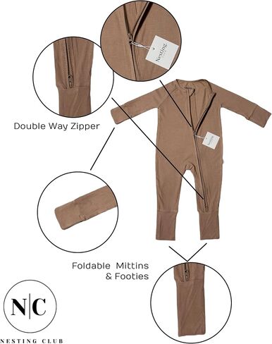 Ribbed Bamboo Baby Romper, Ribbed Bamboo Baby Pajamas & Loungewear–Newborn- 12-Months Gender Neutral Essentials in Kuwait