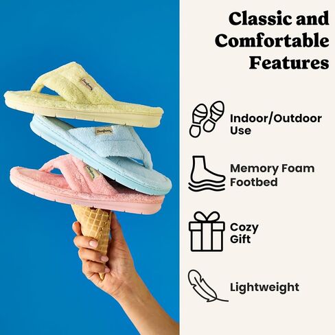 Dearfoams Women'sWrenley Terry Thong, DAIQUIRI, S in Kuwait