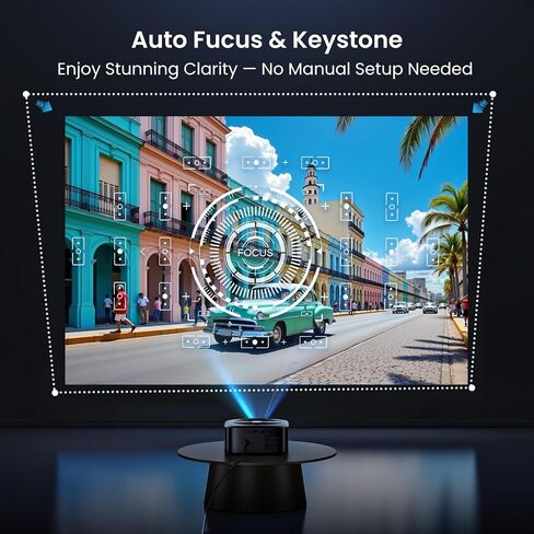 HAPPRUN 1500 ANSI Lumens Outdoor Projector with Official Google TV | 4K Supported, Dolby Audio, TOF Auto Focus & Auto Keystone, 10K+ Apps, WiFi 6, Bluetooth, Indoor & Outdoor Movies in Kuwait