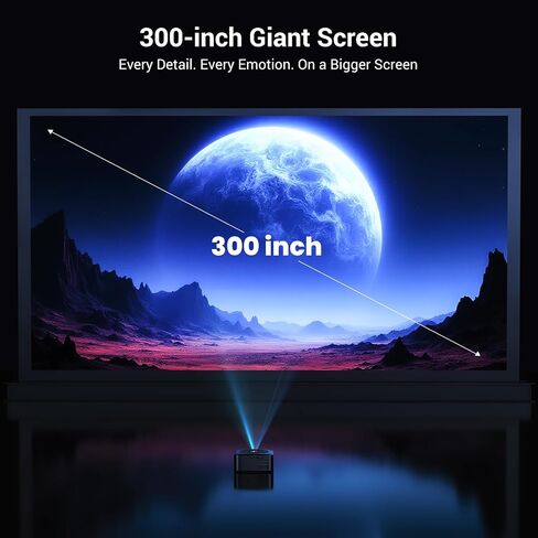 HAPPRUN 1500 ANSI Lumens Outdoor Projector with Official Google TV | 4K Supported, Dolby Audio, TOF Auto Focus & Auto Keystone, 10K+ Apps, WiFi 6, Bluetooth, Indoor & Outdoor Movies in Kuwait