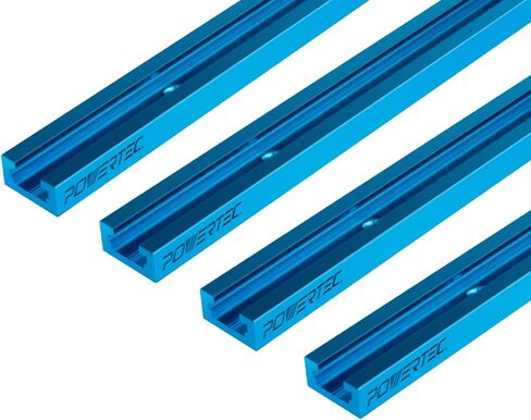 POWERTEC 71372 36 Inch Double-Cut Profile Universal T-Track with Predrilled Mounting Holes, 4 Pack, T Track for Woodworking Jigs and Fixtures, Drill Press Table, Router Table, Workbench in Kuwait