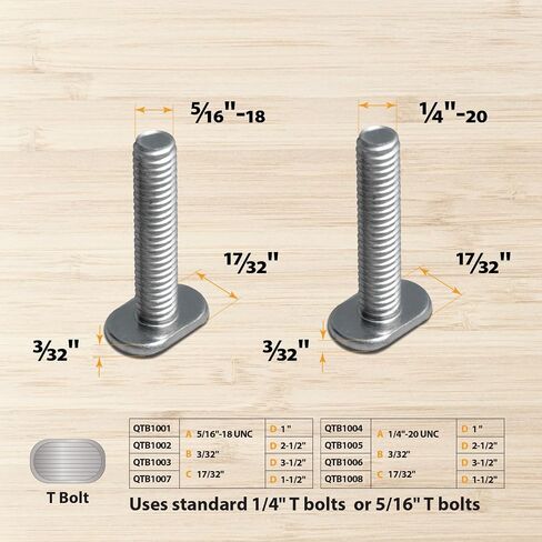 POWERTEC 71372 36 Inch Double-Cut Profile Universal T-Track with Predrilled Mounting Holes, 4 Pack, T Track for Woodworking Jigs and Fixtures, Drill Press Table, Router Table, Workbench in Kuwait
