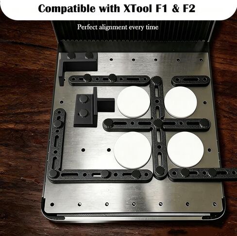 10-Piece Laser Alignment Fence Kit Compatible with xTool F1 & F2, Modular Positioning Jig for Repeat Laser Engraving, Grid Guides & Positioners with M3 Thumb Screws for Batch Engraving in Kuwait