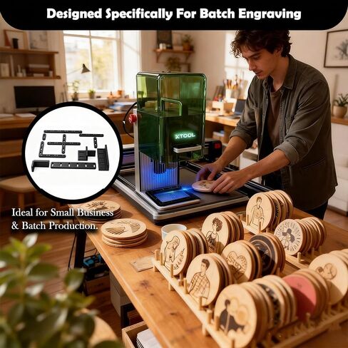 10-Piece Laser Alignment Fence Kit Compatible with xTool F1 & F2, Modular Positioning Jig for Repeat Laser Engraving, Grid Guides & Positioners with M3 Thumb Screws for Batch Engraving in Kuwait