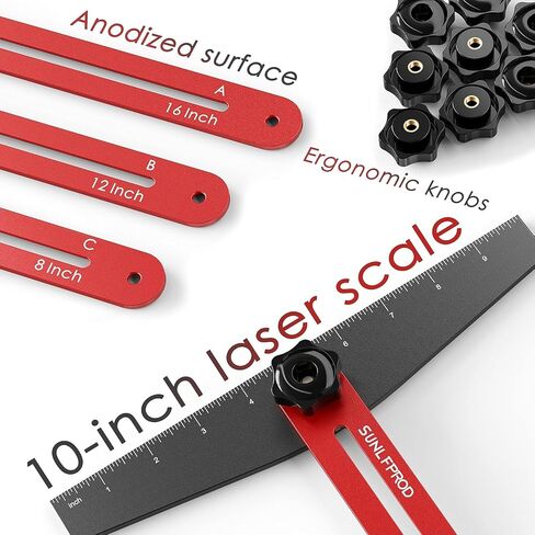 Stair Tread Template Tool, 8" to 60" Aluminum Stair Tread Jig for Accurately Measuring Angle, Length & Depth. Precision Stair Gauge Measuring Tool for Stairs, Floor, Cabinets in Kuwait