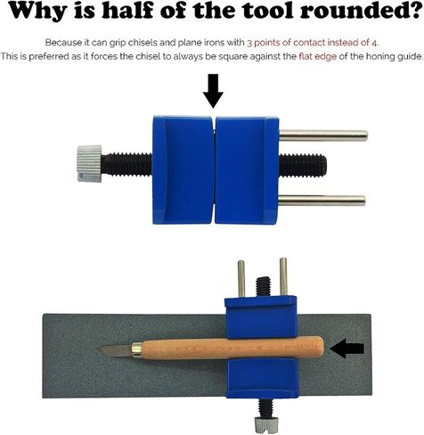 Honing Guide,Sharpening Jig for Chisel (1/8" to 1-7/8") and Planer Blade (1-3/8" to 3-1/8"), Fixed Angle Knife Sharpener with Clamping Holder,Ideal for Graver and Flat Chisel Woodworking Tool in Kuwait