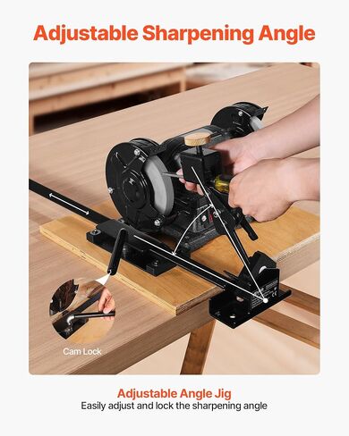 VEVOR Pro Grind Sharpening System, Multi-Grind Sharpening Jig for 6" & 8" Bench Grinder - with Platform Jig, Tool Rest Bar, Setup Block, Miter Slide, Micro Bevel Block, for Chisels Woodturning Tools in Kuwait