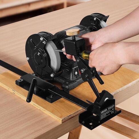 VEVOR Pro Grind Sharpening System, Multi-Grind Sharpening Jig for 6" & 8" Bench Grinder - with Platform Jig, Tool Rest Bar, Setup Block, Miter Slide, Micro Bevel Block, for Chisels Woodturning Tools in Kuwait