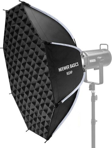 NEEWER Basics Octagonal Softbox Kit for Studio Photography Video Recording Streaming, 35"/90cm Quick Release Bowens Mount Softbox/Grid/Light Diffusers/Bag, for Continuous Lighting Strobe Flash, NS34P in Kuwait