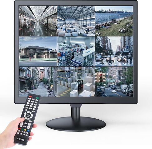 Eyoyo 17-Inch Security Camera Monitor, 1280x1024 5:4 Display | HDMI VGA AV BNC Inputs, USB Video Playback, Built-in Speaker, Remote Control, Supports NVR CCTV PC Computer in Kuwait