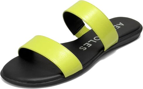 Natural Faux Leather Women's Comfortable Flat Sandal in Kuwait