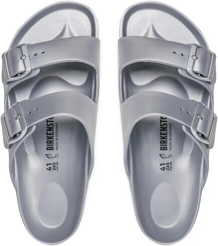 Birkenstock Unisex Arizona EVA Sandal, Metallic Silver, 43 Regular/10-10.5 Men in Kuwait