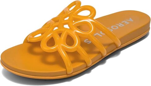 Green Translucent Rubber Women's Comfortable Flat Sandal in Kuwait