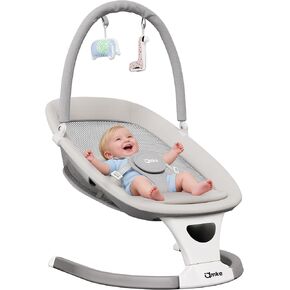 AMKE Baby Swing for Infants, Mesh Seat Extra-Large, 5-Speed Portable Baby Rocking Chair with 3 Timers & 12 Songs, for Baby Boy Girl Shower Gifts, Lightweight for Outdoor Use in Kuwait
