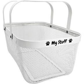 OtterPets Dog Toy Basket Metal Mesh Metal, Chew Proof, 16 (L) x 9.5 (W) x 7 (H) inches Black Dog Toy Bin, Sturdy Pet Toy Basket (White) in Saudi Arabia