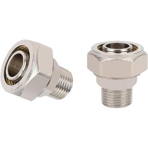 3/4''Straight Air Piping Fittings,Shop Compressed Air Line System fittings, Brass-Nickel Plated Rapid Air System Fittings 3/4"Tubing x 3/4" Male NPT Threads Adapter Fittings 2 pcs in Saudi Arabia