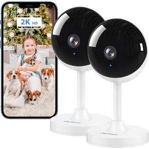 owltron Indoor Security Camera 2K, 2.4GHz WiFi Cameras for Home Security | Baby Monitor Camera with Motion/Cry Detection, Pet & Dog Cam with Phone App, Night Vision, 2-Way Audio, Works with Alexa in Saudi Arabia