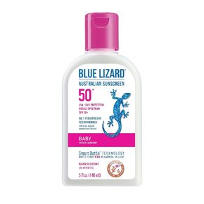 Blue Lizard Baby Mineral Sunscreen with Zinc Oxide, Water Resistant, UVA/UVB Protection with Smart Technology - Fragrance Free, Unscented, SPF 50-5 Fl Oz - Bottle in Kuwait