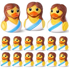 12 Pcs Jesus Rubber Ducks Bulk for Jeep Ducking, Easter Religious Gifts | Christian Church Sunday School Party Favors, Baptism Duckies, Easter Basket Stuffers, VBS Gifts for Kids in Saudi Arabia