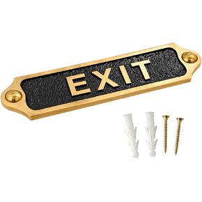 Solid Brass Black Door Name Plate Sign 22 x 5 cm, Raised Letter Style Wall Plaque with Mounting Screws, Decorative Identification Sign for Home, Office, Business, Memorial, Room & Building Display in Kuwait