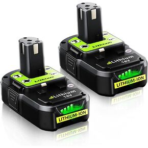 استبدال بطارية Ryobi 18V: 18V 4.0Ah ليثيوم أيون متوافق مع Ryobi P102 P103 P105 P107 P108 P109 P122 أدوات كهربائية لاسلكية 2 حزمة in Kuwait