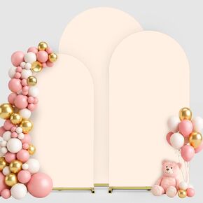 Arch Covers Set of 3(7.2FT+6.6FT+6FT), Arch Backdrop Stand Cover | Stretchy Spandex, Arch Backdrop Cover for Wedding, Birthday, Party, Baby Shower, Ceremony Banquet Decoration(Pink) in Kuwait