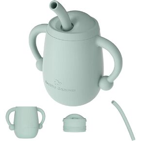 Cuddle Campus 100% Silicone Baby Training Cup, Shatterproof Toddler Sippy Cups with Straw, Open Cup for Baby, 6+ Months 4 Oz in Kuwait