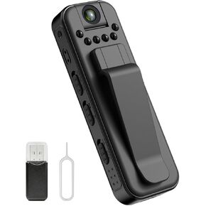 Mini Body Cameras with Video Recording, Wearable Portable Size | 1080P, Night Vision, Visible Wearable Back Clip, 180° Rotatable Lens, Portable Camcorder in Saudi Arabia