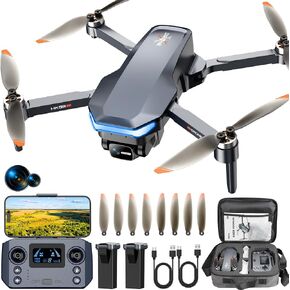 GPS Drone with 4K Camera, 1640ft Range FPV Video Transmission RC Quadcopter | 4k FPV Drones with Brushless Motor, HDR Video, 48 Mins Flight, Auto Return, Follow Me, Waypoint Fly for Kids Adult Beginners in Kuwait
