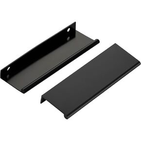 Ravinte Hardware Matte Black Cabinet Pulls Finger Edge Pulls 3 Inch 10 Pack | Edge Pull Handle Shape, Low-Profile Finger Grip, For Kitchen Cabinets, Dresser Drawers, Cupboards, Modern Hardware Updates in Saudi Arabia