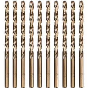 5-Piece 23/64" M35 Cobalt Steel Drill Bit Set for Hard Metal & Stainless Steel - 135° Split Point, Dual Twist Flute, Bronze Finish, 4.88" Total Length with Transparent PP Case in Kuwait